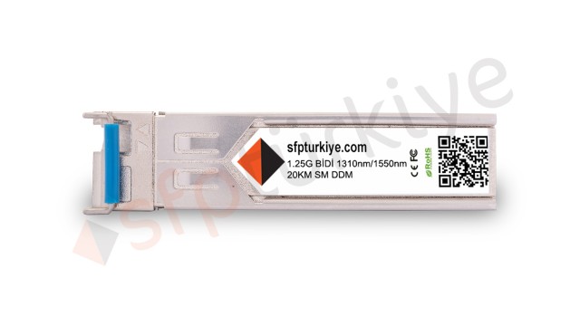 BROCADE Uyumlu Gigabit Bi-Di SFP Modül - 1000Base-LX 1310nm TX/1550nm RX 20Km SM LC DDM Bidirectional