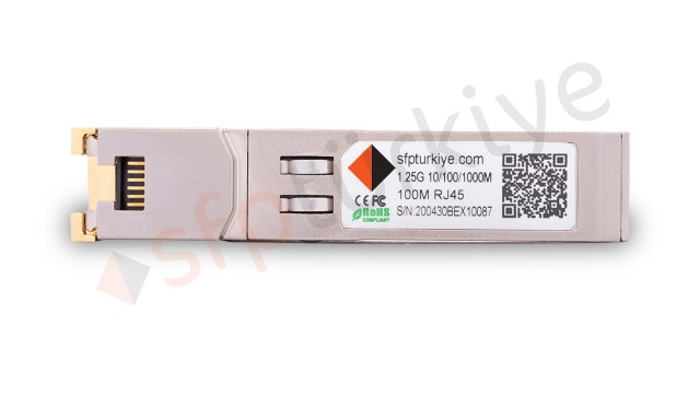 DELL Uyumlu Gigabit RJ45 SFP Modül - 1000Base 10/100/1000 RJ45 100Mt (UTP-5) Transceiver