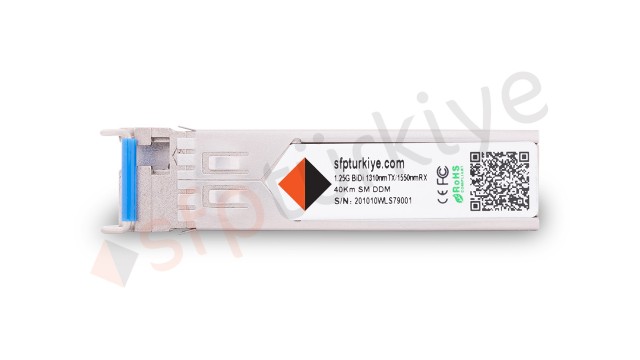 MARCONI Uyumlu Gigabit Bi-Di SFP Modül - 1000Base-LX 1310nm TX/1550nm RX 40Km SM LC DDM Bidirectional